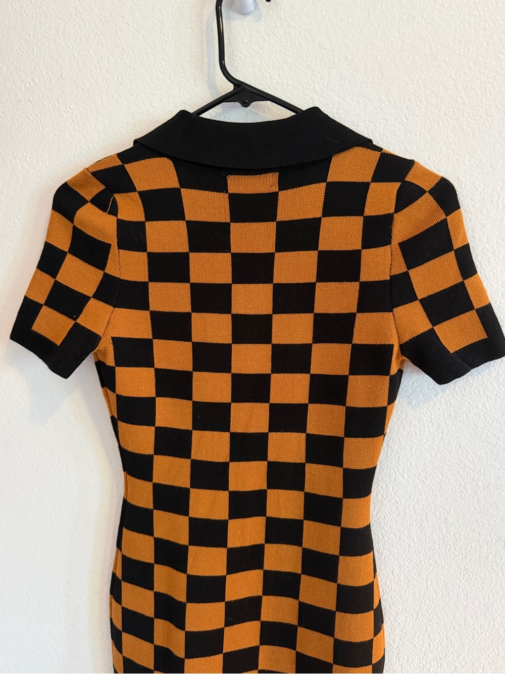 Love Always 🧡🖤 Black and Orange Checker Dress - Picture 6 of 10